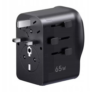 Ugreen GaN 65W, 2x USB-C, 1x USB, 3-Pin US/UK/EU/AUS/CN, Black