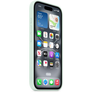 Apple Protectie pentru spate, material silicon pentru iPhone 16 Aquamarine (SEASONAL)