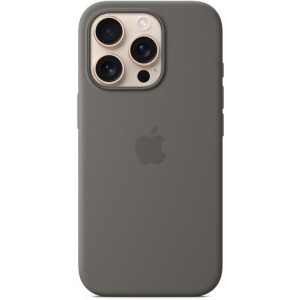 Apple Protectie pentru spate, material silicon pentru iPhone 16 Pro, culoare Stone Gray