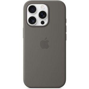 Apple Protectie pentru spate, material silicon pentru iPhone 16 Pro, culoare Stone Gray