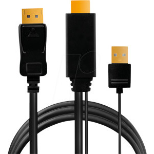 Cablu video Logilink CH0090 HDMI Male - DisplayPort Male, v1.2, 1 m, Negru