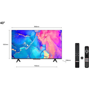 TCL Smart TV QLED 43C635 Seria C635 108cm 4K UHD HDR