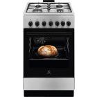 Aragaz Electrolux LKK520022X, Mixt, 4 arzatoare, Aprindere integrata, Sistem de siguranta, Timer, Grill, Clasa A, 50 cm, Inox