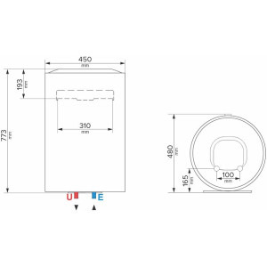 Ariston electric Lydos R 80L, 1800W, rezervor emailat cu Titan