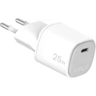 Incarcator retea Celly 1x USB-C, Quick Charge 25 W, GaN, White