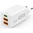Incarcator retea Hama 1x USB-C, 2x USB, Quick Charge 45 W, GaN, White