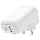 Incarcator retea Belkin Boost Charge, 1x USB-C, 1x USB, Quick Charge 42 W, White