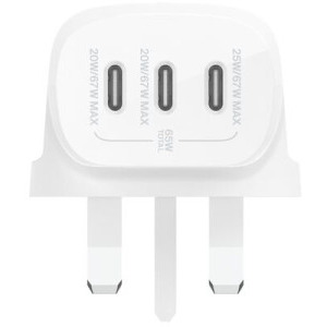 Belkin Boost Charge, 3x USB-C, Quick Charge 67 W, White