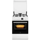 Aragaz Electrolux LKK664222W, Mixt, 4 arzatoare, Sistem de siguranta, Aprindere integrata, Autocuratare catalitica, Timer, Grill, Clasa A, 60 cm, Alb