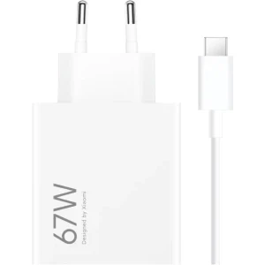 Xiaomi HyperCharge Combo, 1x USB, Quick Charge 67 W, White + Cablu USB-C