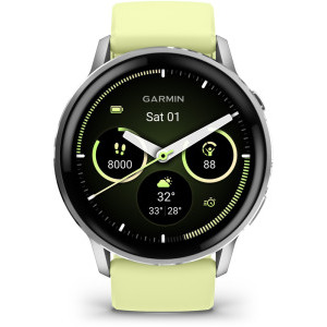 Garmin Venu 4, 45mm AMOLED curea silicon Silver/Citron