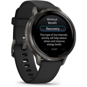 Garmin Venu 4, 41mm AMOLED curea silicon Slate/Black