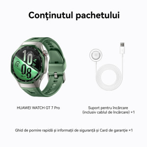 Huawei Watch GT 7 Pro, 46mm Titanium Alloy curea Green Fluoroelastomer