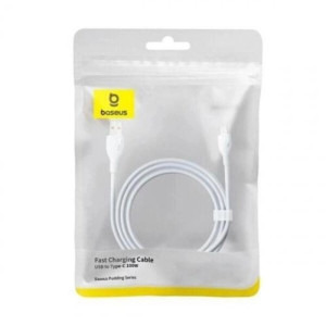 Baseus Pudding, USB Male la USB-C Male, 100W, 1.2 m, White