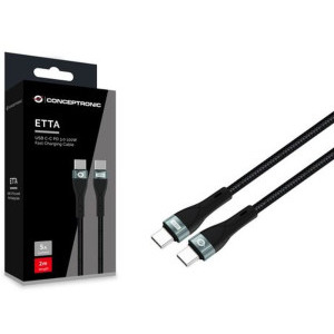 Conceptronic USB-C Male la USB-C Male, 2 m, Black