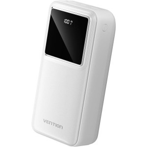 Baterie externa Vention 30000 mAh, 2x USB, 1x USB-C, PD 22.5W, alb