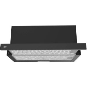 Hota incorporabila Beko telescopica HNT61520BH, Putere de absorbtie 574 m3/h, 3 trepte de viteza, Iluminare LED, 60 cm, Negru