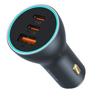 Baseus Golden Contactor Pro, 1x USB, 2x USB-C, 65W, Grey