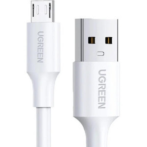 Cablu de date / adaptor Ugreen US289, USB Male la microUSB Male, 1 m, White