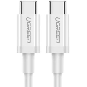Cablu de date / adaptor Ugreen US264, USB-C Male la USB-C Male, 60 W, 1.5 m, White