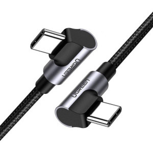 Ugreen US323, USB-C Male la USB-C Male, Angled, 60 W, 1 m, Black