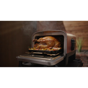 Ninja Cuptor electric Woodfire OO101EU, 2400W, Rosu/Argintiu
