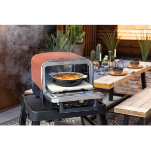 Ninja Cuptor electric Woodfire OO101EU, 2400W, Rosu/Argintiu
