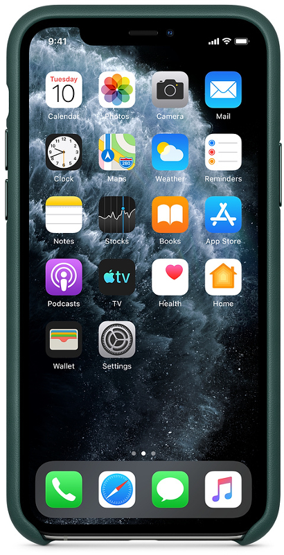 Apple Protectie pentru spate, material piele, pentru iPhone 11 Pro, culoare Forest Green