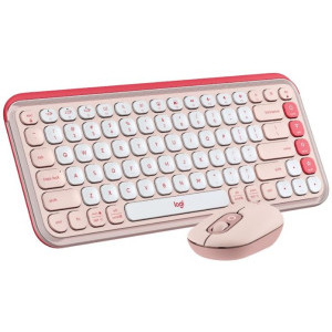 Kit periferice Logitech Pop Icon Combo, Bluetooth, Rose