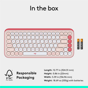 Logitech Pop Icon Keys, Bluetooth, Rose