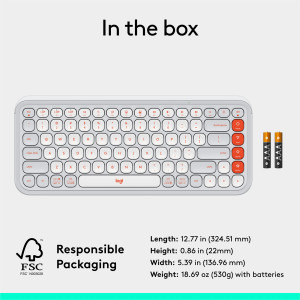Logitech Pop Icon Keys, Bluetooth, Off-White