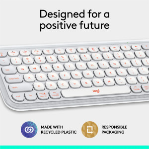 Logitech Pop Icon Keys, Bluetooth, Off-White