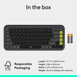 Logitech Pop Icon Keys, Bluetooth, Graphite