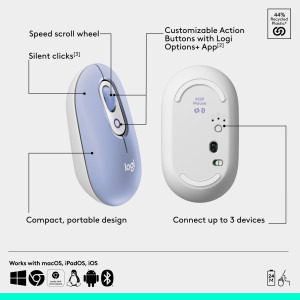 Logitech POP Mouse, Bluetooth, Lilac