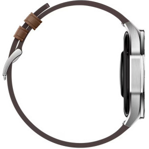 Huawei Watch GT 5, 46mm Tarnish Stainless Steel, curea Brown Composite Leather