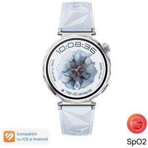 Huawei Watch GT 5, 41mm Tarnish Stainless Steel, curea Blue Fluoroelastomer