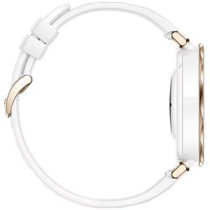 Huawei Watch GT 5 Pro, 42mm Ceramic White-Gold, curea White Silicone