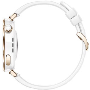 Huawei Watch GT 5 Pro, 42mm Ceramic White-Gold, curea White Silicone