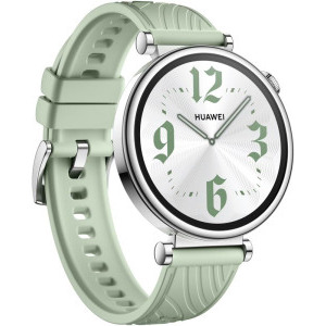 Huawei Watch GT 4, 41mm Stainless Steel, curea Green Fluoroelastomer
