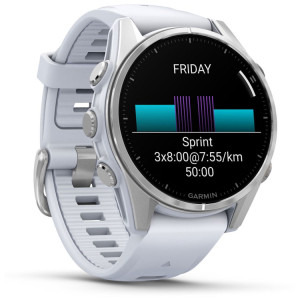 Garmin Fenix 8, 43mm Silver, Whitestone Silicone