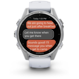 Garmin Fenix 8, 43mm Silver, Whitestone Silicone