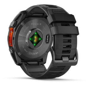 Garmin Fenix 8, 51mm Slate Gray, Black Silicone