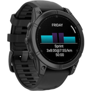 Garmin Fenix E, 47mm Slate Gray Steel, Black Silicone