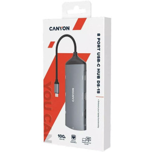 Canyon Multiport Universal USB Tip C 8-in-1, Gigabit LAN