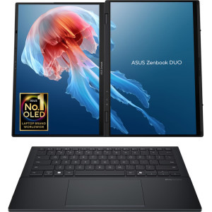 ASUS 14'' Zenbook Duo OLED UX8406CA, FHD+ 120Hz Touch, Procesor Intel® Core™ Ultra 7 255H (24M Cache, up to 5.10 GHz), 32GB LPDDR5X, 1TB SSD, Intel Arc 140T, Win 11 Pro, Inkwell Gray
