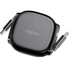 Cablu de date / adaptor Logilink CU0500 USB-C Male la USB-C Male, 60 W, Retractabil, 1 m, Black