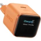 Incarcator retea Anker Nano A121DGO1, 1x USB-C, Quick Charge 45 W, GaN, Display, Orange