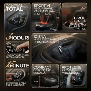 iHunt Aparat de masaj pentru picioare FootRelax AirHeat, Reflexoterapie, Incalzire