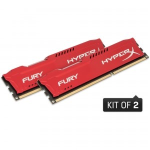 HyperX Fury Red 16GB DDR3 1600 MHz CL10 Dual Channel Kit