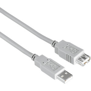Cablu periferice Hama Extensie USB tip A 2.0 Male la USB tip A 2.0 Female, 3 m, Gri